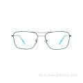 Passen Sie Logo Double Bridge Full Rim Metal Optical Frames Gläses an